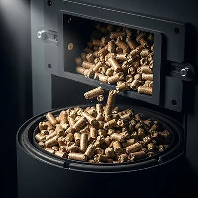 Symbolbild - Pellets vor Biomasseheizung
