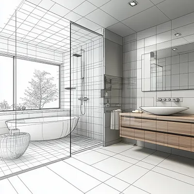 Symbolbild Entwurf von Badezimmer